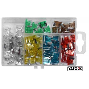 Запобіжники автомобільні YATO MINI, по 20 шт. для струмів 10, 15, 20, 25 А; 10шт-7.5, 30А; 100шт[12]