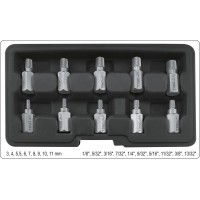 Набір екстракторів-насадок YATO Ø 3-11 мм, для зломаних гвинтів, 10 Од. [20]