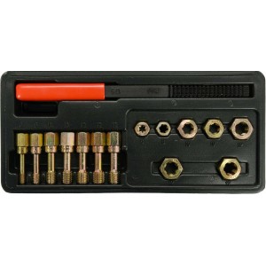 Засоби для ремонту різьби метричної YATO в гвинтах і гайках, 15 елем. [20]