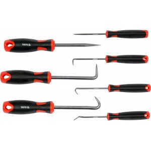 Гачки з наконечниками різної форми YATO і шило, компл. 7 шт [6/24/192]