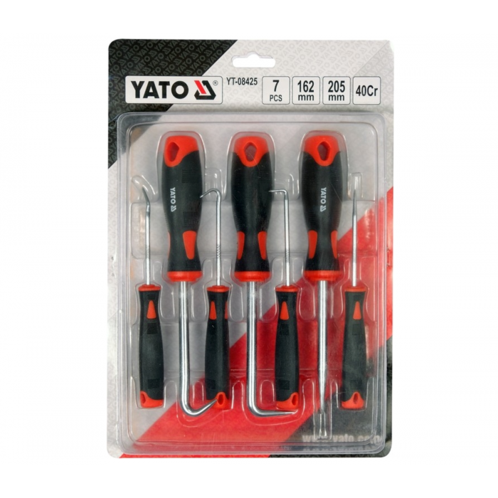 Гачки з наконечниками різної форми YATO і шило, компл. 7 шт [6/24/192]