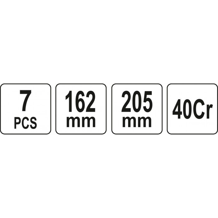 Гачки з наконечниками різної форми YATO і шило, компл. 7 шт [6/24/192]