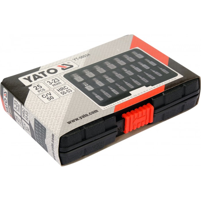 Набір екстракторів YATO 25 Од. Ø= 3-23 мм, для зломаних гвинтів [10]