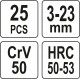 Набір екстракторів YATO 25 Од. Ø= 3-23 мм, для зломаних гвинтів [10]