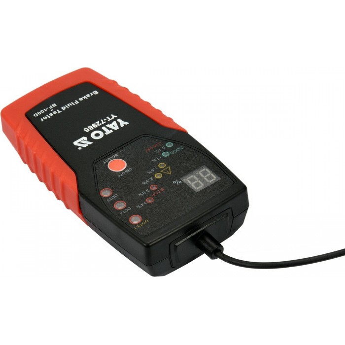 Тестер гальмівної рідини YATO, 180см з 6 діодними індикаторами і звуковим сигналом, еласт. зонд [10]