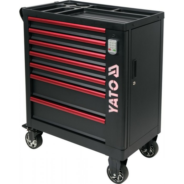 Шафа-візок для інструментів YATO з 7 шуфлядами, 982x 755x 455 мм, кодовий замок(DW)
