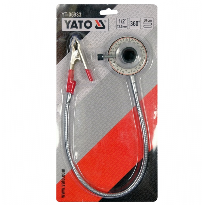 Кутомір для докручування болтів YATO до динамометр ключа з квадр 1/2", шкала 0-360°, тримач-50см [6]