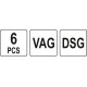 Інструменти для обслуговування муфт зчеплення YATO ряду DSG концерну VAG, компл. 6 елем. [2]