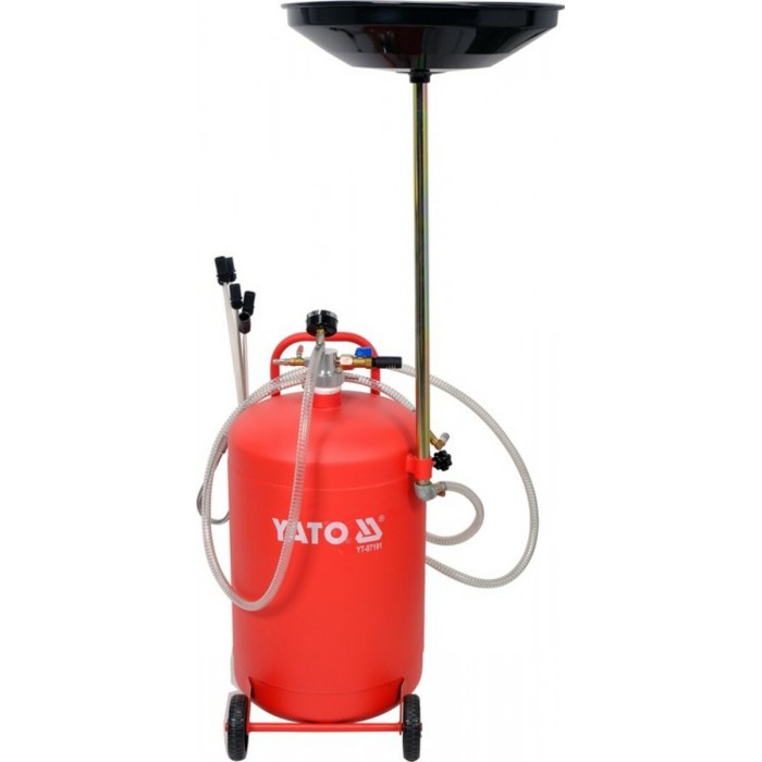 Пристрій для зливу оливи пневматичний на колесах YATO; V= 65 л, 6 зондів [1]