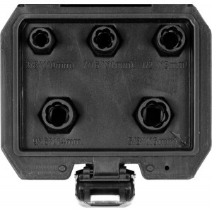 Набір головок для видал. зломаних гвинтів YATO : квадрат 3/8", М10, 11, 13, 14, 16 мм, 5 шт. в футл.