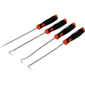 Набір довгих гачків з ручкою YATO і шило l= 240 мм, компл. 4 шт [6/72]