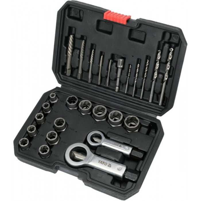 Набір головок та екстракторів YATO :квадрат-3/8", CrMo 42, для видалення зломаних гвинтів 26 Од [10]