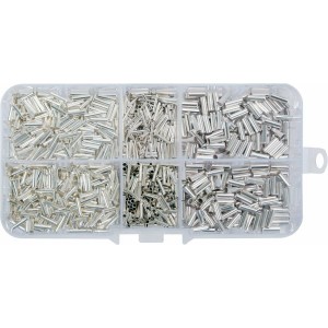 Набір наконечників для кабеля без ізоляції YATO : 6 різних розмірів, 1000 шт, в футлярі [100]