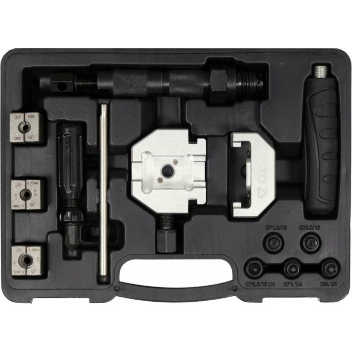 Прес з обладнанням YATO для вальцювання гальмівних і кондиціонерних трубок, компл. 14 елем. [5]