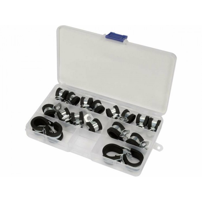 Хомути металево гумові YATO : Ø= 6, 8, 10, 13, 16 мм, 18 шт [54]