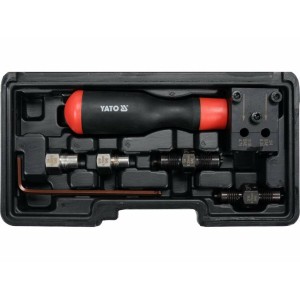 Прес ручний з обладнанням YATO для вальцювання гальмівних трубок Ø= 4,75, 6,35 мм, компл. 14 елем.