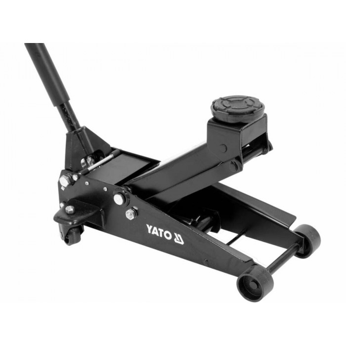 Домкрат гідравлічний підкатний YATO: навантаження- 3 т, межі підйому- 130- 465 мм [1]