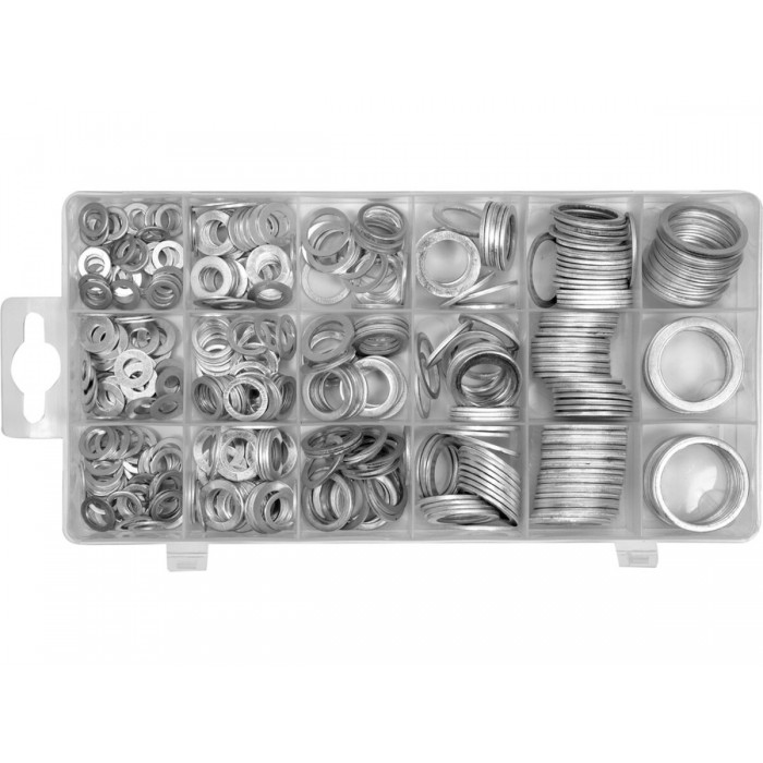 Шайби алюмінієві YATO, Ø= 6/10 - 24/29 мм, наб. 450 шт [24]