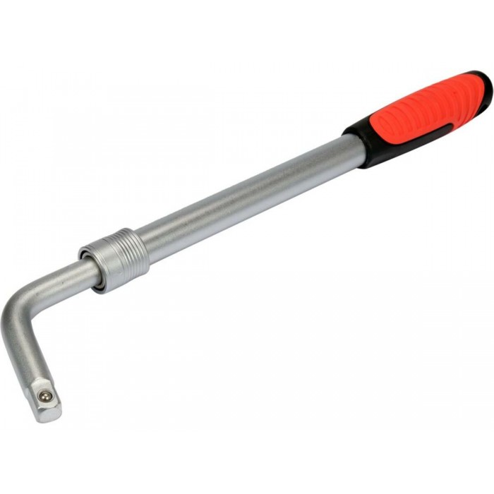 Ключ для коліс телескопічний YATO L-подібний, квадр- 1/2", 2 насадки: М17x19 і М21х23, l= 385-530 мм