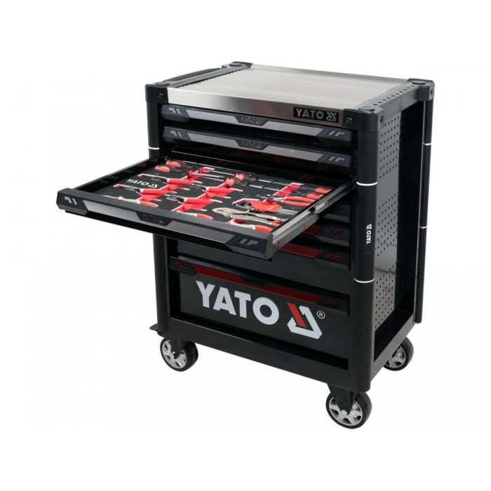 Шафа з інструментами YATO, на колесах, 7 шуфляд, 977x 725x 480 мм, набір 157 елем.