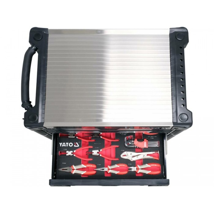 Шафа з інструментами YATO, на колесах, 7 шуфляд, 977x 725x 480 мм, набір 157 елем.