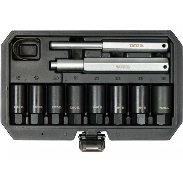 Торцеві головки ударні для колісних дисків YATO: М18- 25 мм 8 шт і 2 вибійника [5]