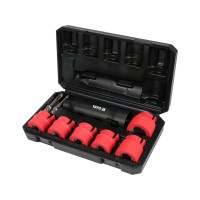 Насадки для очищення гвинтів і шпильок YATO з квадратами 1/2" 6-гран. і SDS+ тримачі, компл. 9 елем.