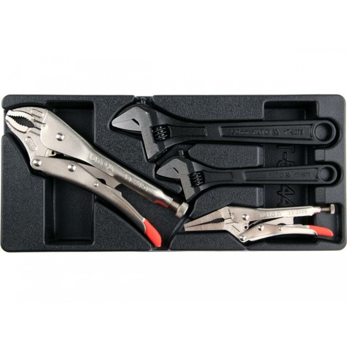 Вклад до інструментальної шафи YATO; 2 розвідні ключі- 200, 250 мм, 2 затискачі- 150, 250 мм [8]