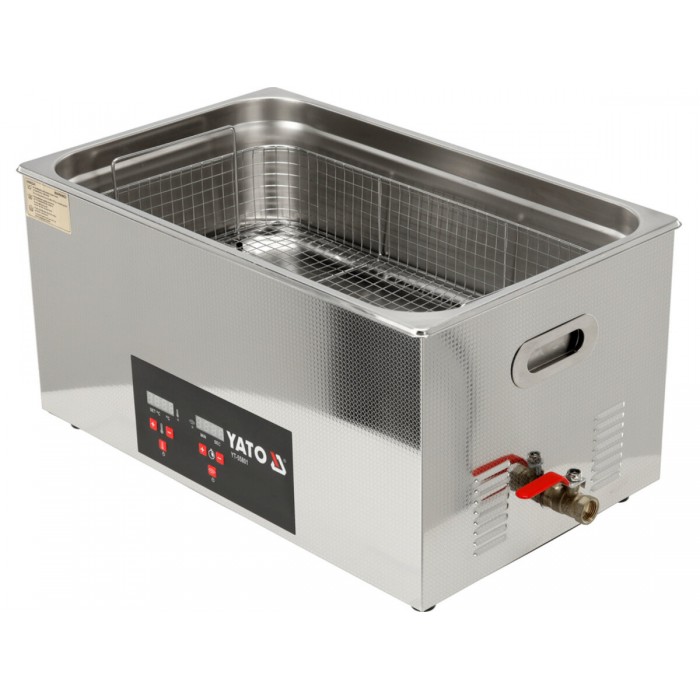 Мийка для майстерні ультразвукова YATO мереж 230В, 480Вт ванна 50х 33х 29 см 22 л, роб. темп- 0-80ºС
