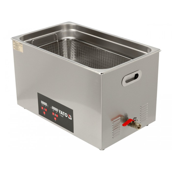 Мийка для майстерні ультразвукова YATO мереж 230В, 600Вт ванна 50х 33х 33 см 30 л, роб. темп- 0-80ºС