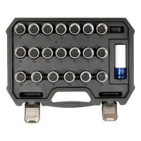 Торцеві головки до гвинтів колісних дисків авто OPEL YATO: з квадратом- 1/2", компл. 21 шт [5]