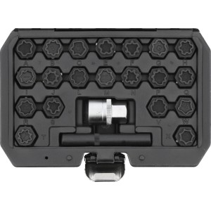 Торцеві головки до гвинтів колісних дисків авто AUDI YATO: з квадратом- 1/2", компл. 22 шт [20]