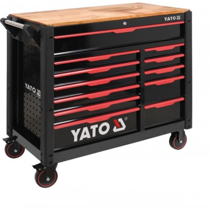 Шафа-візок для інструментів на 4 колесах YATO з 12 шуфлядами, 113x 100x 48 cм, 2 замки [1]