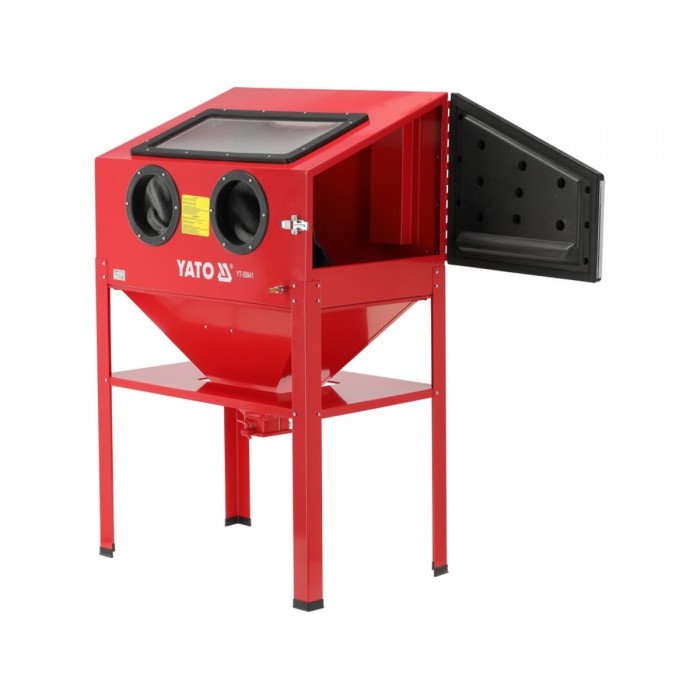 Піскоструйна камера електр 230 В YATO: 220 л, 0.27-0.82 МПа, спож.пов. 424-707 л/хв, 138х 94х 58 см