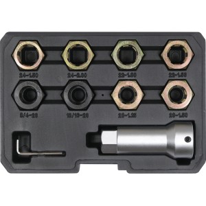 Набір засобів для ремонту гвинтової різьби YATO 3/4", 13/16", М20-24 з кроками 1, 1,25, 1,5, 2 [10]