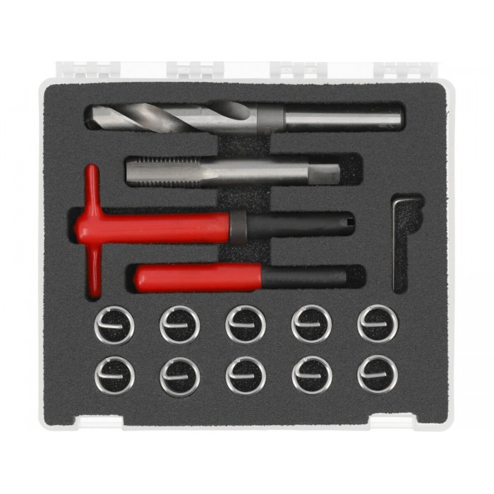 Інструменти і вставки для ремонту різьби YATO М16 х 2.0 мм, компл. 15 шт. [10]