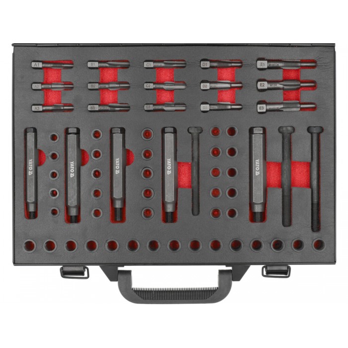 Набір для ремонту різьби "свічок" розжарювання YATO M8- М12 мм, 68 елем. [5]
