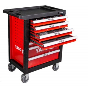 Шафа з інструментами YATO, на колесах, 7 шуфляд, 958x766x465 мм, набір 400 шт.