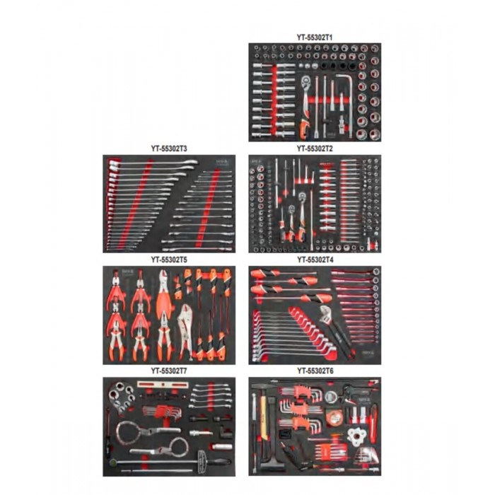 Шафа з інструментами YATO, на колесах, 7 шуфляд, 958x766x465 мм, набір 400 шт.