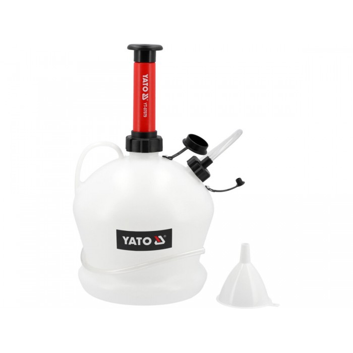 Пристрій відкачувальний оливи і палива YATO ручний, V= 6 л, 2 шланги l= 1, 1,3 м Ø= 5 і 8 мм [12]