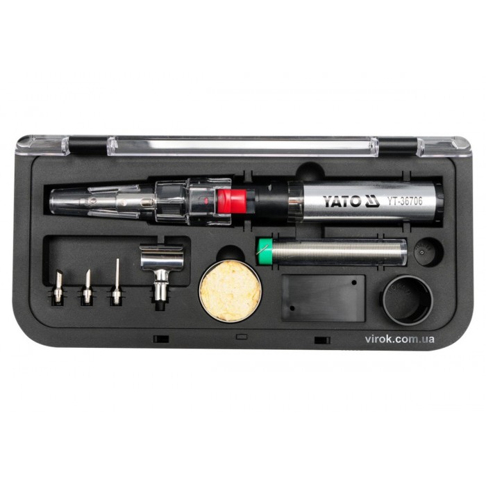 Пальник газовий YATO (t=1300°С), фен (t=600°С) і паяльник (t=450 °С) з обладунками, 3 в 1 [6]