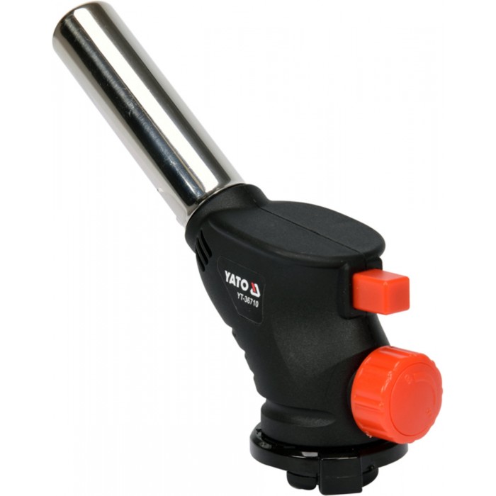 Пальник газовий YATO : цангове з'єднання EN417. до 1 кВт. п'єзозапал. 360°. max t' 1000°c [10/100]