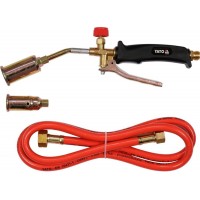 Пальник газовий YATO: l= 370 мм. до 8 кВт 2 сопла і шланг- 1,5м.для покрів. робіт(пропан, бутан)[10]