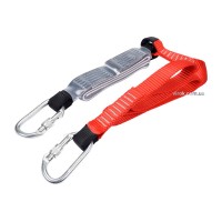 Строп страхувальний з амортизацією YATO l=180 см, w=30 мм, з поліестерової стрічки + 2 карабіни [15]