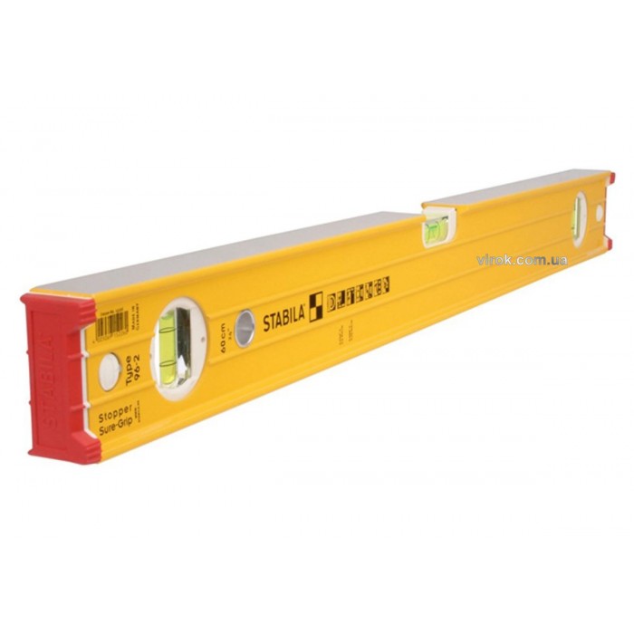 Рівень STABILA Type 96-2 : L= 60 см, 3 капсули. 0,5мм/м., посилений профіль + аморт ковпачки.