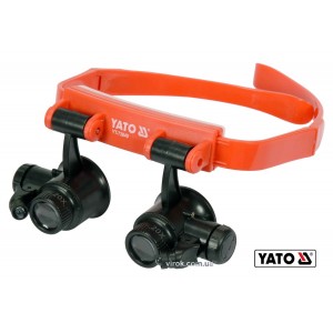 Лупи на голову з підсвіткою YATO: 2 LED, 4 пари з кратністю: х10, х15, х20, х25 [60/240]