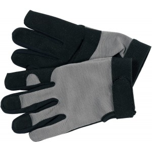 Рукавиці робочі чорно-сірі YATO : для сенсорних екранів, штучна шкіра +бавовняний трикотаж, роз 8 DW