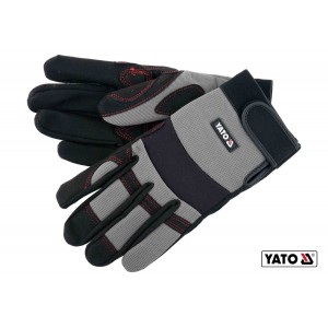 Рукавиці робочі з застібкою-липучкою YATO : штучна шкіра + синтетична тканина, розмір 8DW