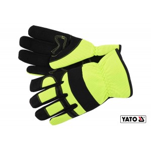 Рукавиці робочі на резинці YATO : штучна шкіра + синтетична тканина,розмір9DW