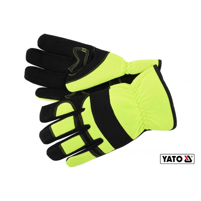 Рукавиці робочі на резинці YATO : штучна шкіра + синтетична тканина,розмір9DW